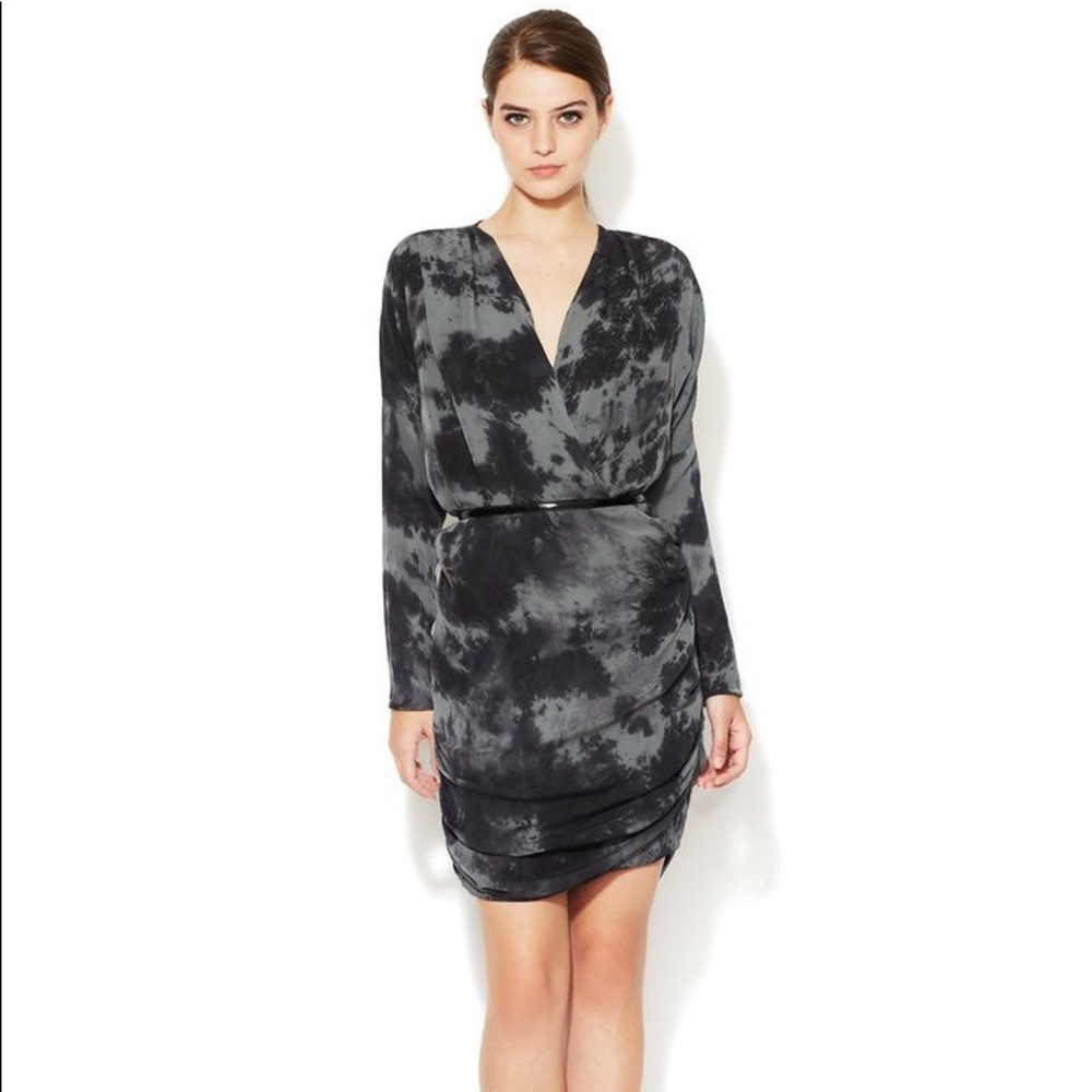 Gold Hawk: Silk Tye-Dye Wrap Dress